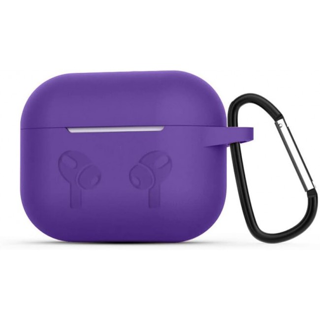 CATANES for Airpods 3 Case Cover Silicone with Clip, Airpods 3 Case 2021 3rd Generation (Purple)