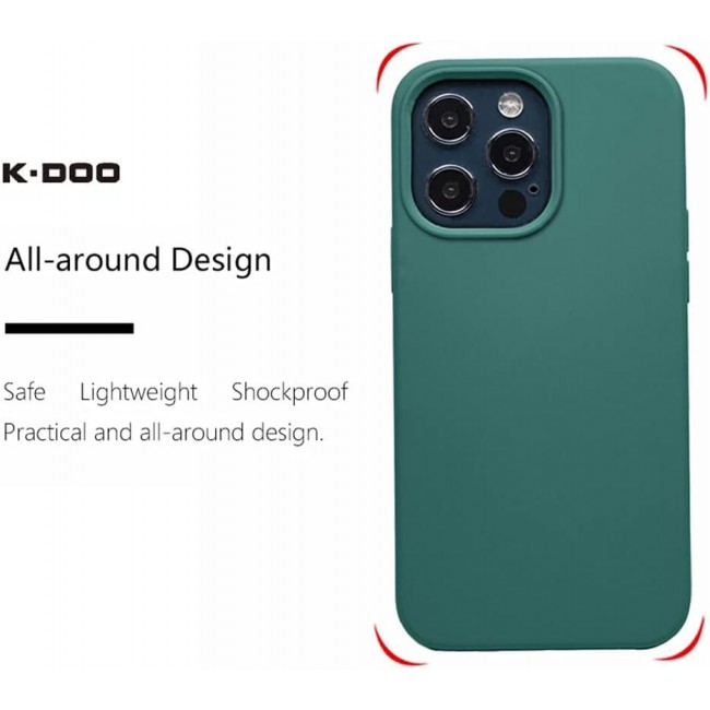 K-Doo iCoat Liquid Silicon Case for iPhone 13 Pro Anti-Shock Mobile Cover Original Gel Back Case (iPhone 13 Pro, Green)
