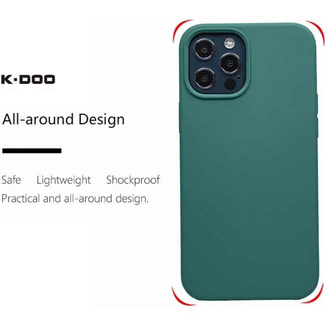 K-Doo iCoat Liquid Silicon Case for iPhone 12 Pro Max Anti-Shock Mobile Cover Original Gel Back Case (iPhone 12 Pro Max, Green)