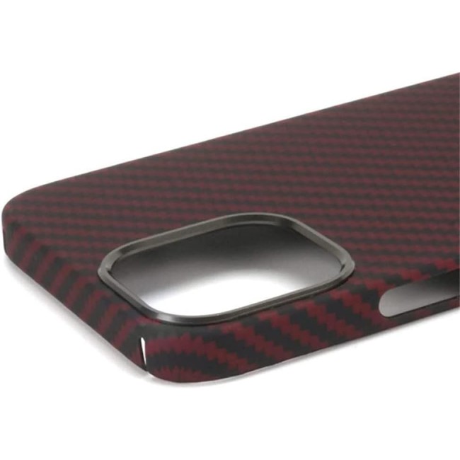 K-Doo for iPhone 12 Pro Max Case 3D Skin Texture Kevlar Fiber Bulletproof Vest Cover Protective Carbon Fiber Pattern Ultra Slim (iPhone 12 pro max, Red)
