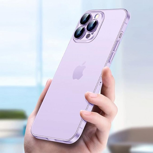 MARGOUN For iPhone 13 Pro Max Case Frosted Translucent Ultra Slim Cover Anti-Slip Camera Lens Protection (13 pro max purple)