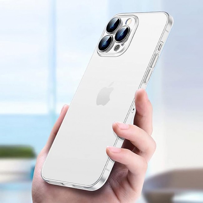 MARGOUN For iPhone 13 Pro Max Case Frosted Translucent Ultra Slim Cover Anti-Slip Camera Lens Protection (13 pro max clear)