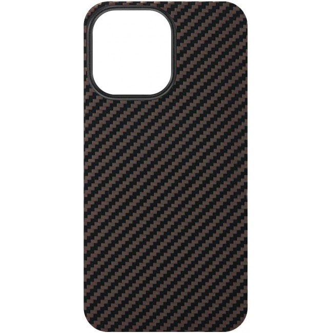 K-Doo for iPhone 13 Pro Max Case 3D Skin Texture Kevlar Fiber Bulletproof Vest Cover Protective Carbon Fiber Pattern Ultra Slim (iPhone 13 pro max, Brown)
