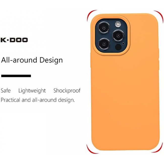 K-Doo iCoat Liquid Silicon Case for iPhone 13 Pro Max Anti-Shock Mobile Cover Original Gel Back Case (iPhone 13 Pro Max, Orange)