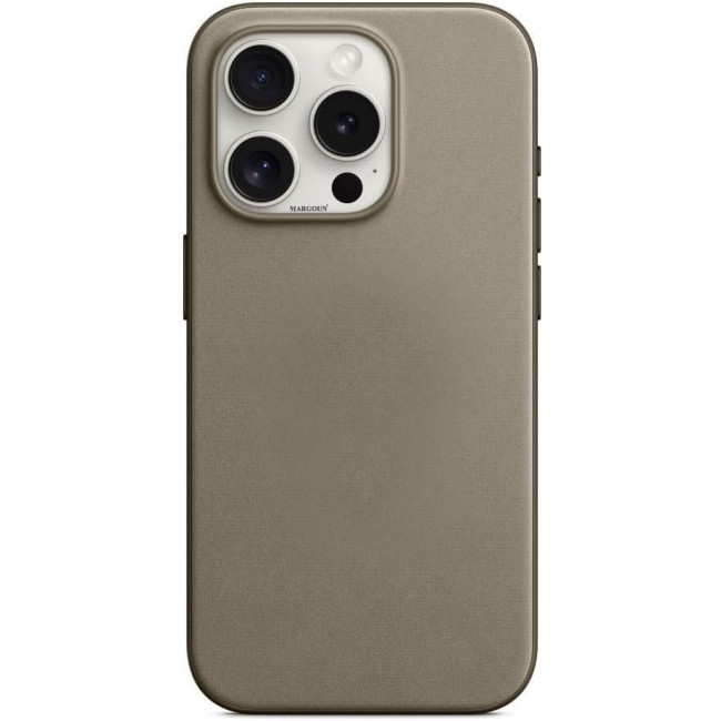 MARGOUN For iPhone 15 Pro Finewoven Case Compatible with MagSafe Shockproof Protective Slim Cover (Taupe)