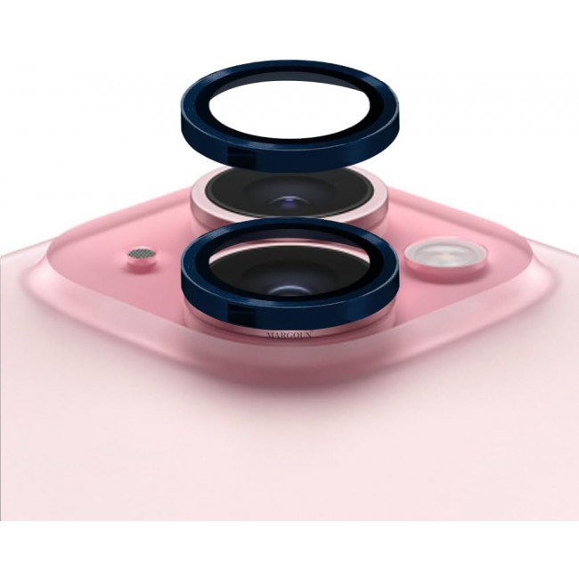 MARGOUN for iPhone 15 Plus Camera Lens Shield 9H Hardness Glass Scratch Resistant (iphone 15 plus, Midnight Blue)