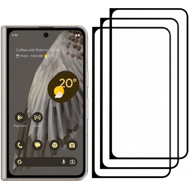MARGOUN 3 Pack for Google Pixel Fold Screen Protector Tempered Glass, Full Coverage Protective Film Easy Installation Anti Scratch Bubble Free