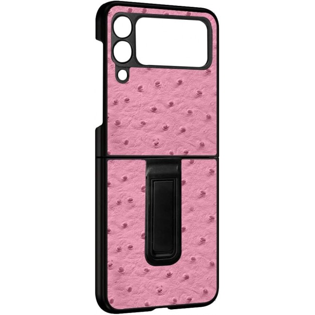 MARGOUN For Samsung Galaxy Z Flip 3 SHD Luxury Leather Case Crocodile Skin Pattern Cover with Foldable Kickstand (Pink)