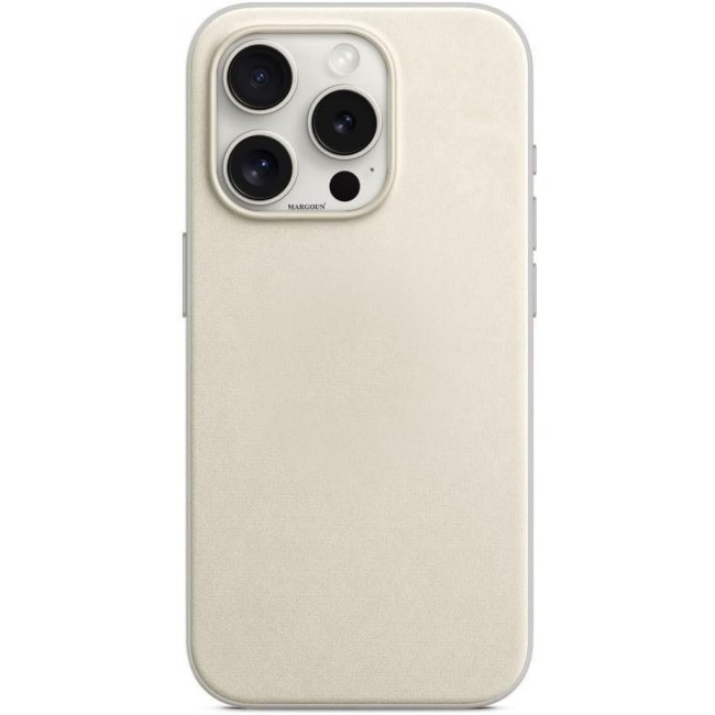 MARGOUN For iPhone 15 Pro Finewoven Case Compatible with MagSafe Shockproof Protective Slim Cover (Antique White)