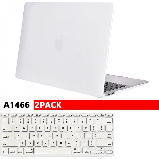MARGOUN 2 Pack for MacBook Air 13 Inch Case 2010-2018 Release Model A1396 / A1466, Plastic Hard Shell Case Cover for Mac Air 13 inch with Keyboard Case (2 pack set white)