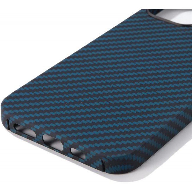 K-Doo for iPhone 12 Pro Max Case 3D Skin Texture Kevlar Fiber Bulletproof Vest Cover Protective Carbon Fiber Pattern Ultra Slim (iPhone 12 pro max, Blue)