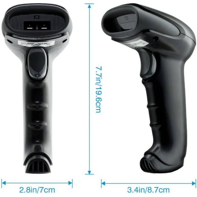 MARGOUN Wireless 2D Laser Barcode Scanner Compatible with Bluetooth, Portable USB QR Barcode (X-9701CH)