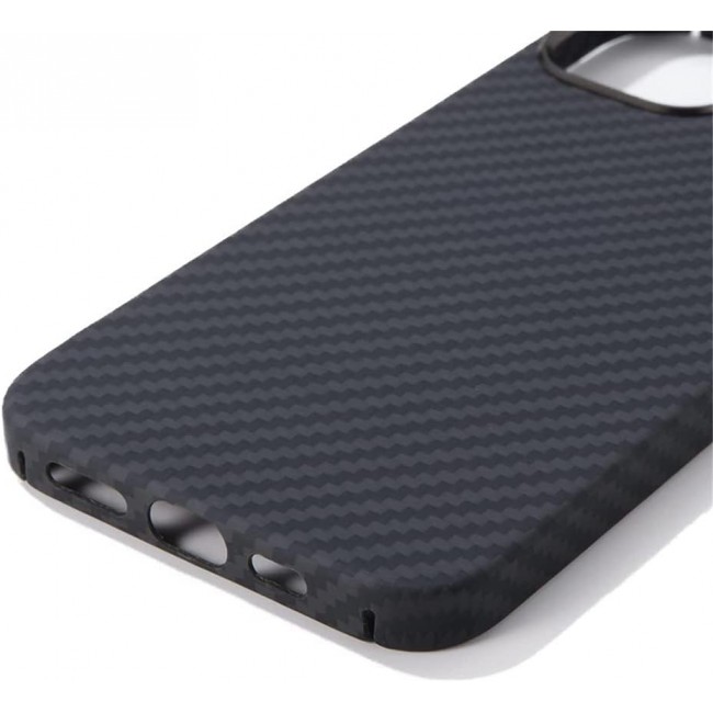 K-Doo for iPhone 13 Pro Max Case 3D Skin Texture Kevlar Fiber Bulletproof Vest Cover Protective Carbon Fiber Pattern Ultra Slim (iPhone 13 pro max, Black)
