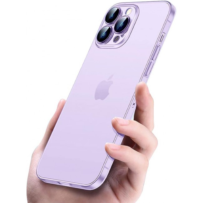 MARGOUN For iPhone 13 Pro Max Case Frosted Translucent Ultra Slim Cover Anti-Slip Camera Lens Protection (13 pro max purple)
