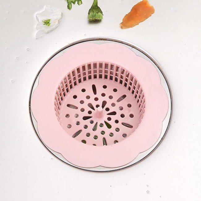 MARGOUN 3 Pack Sink Filter Hard Plastic Strainer Drain Hair Catcher, Flower Bathroom Shower Sink Stopper Filter for Kitchen Bathroom Tub (3 pack C)