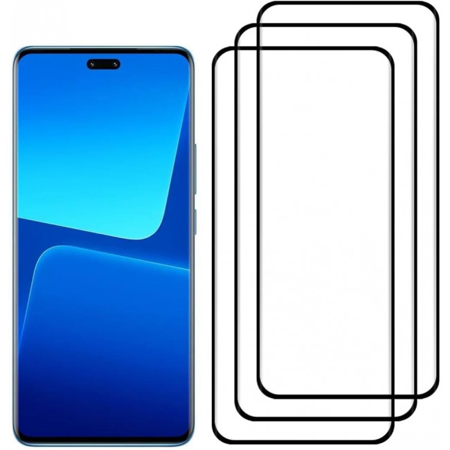MARGOUN 3 Pack for Xiaomi 13 Lite Screen Protector Tempered Glass, Full Coverage Protective Film Easy Installation Anti Scratch Bubble Free