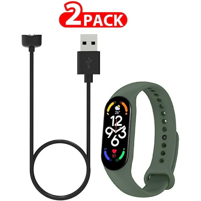 MARGOUN 2 Pack for Xiaomi mi band 7 Strap Silicone Watch Band with Charger Cable Magnetic USB Fast Charger -14