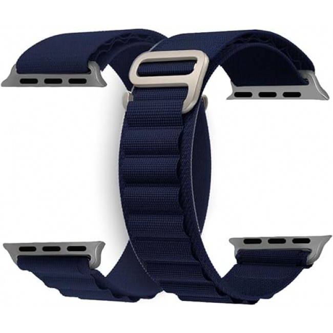 MARGOUN 2 Pack For Apple Watch Band 49mm 45mm 44mm 42mm Nylon Band, Solo Loop Rugged Strap with G‑Hook for iWatch Series Ultra 8 7 6 5 4 3 2 1 SE - B04