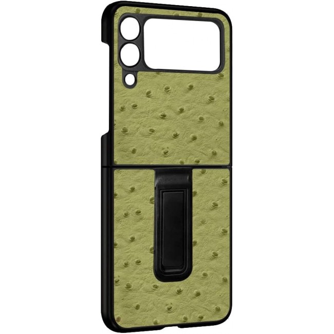 MARGOUN For Samsung Galaxy Z Flip 3 SHD Luxury Leather Case Crocodile Skin Pattern Cover with Foldable Kickstand (Green)