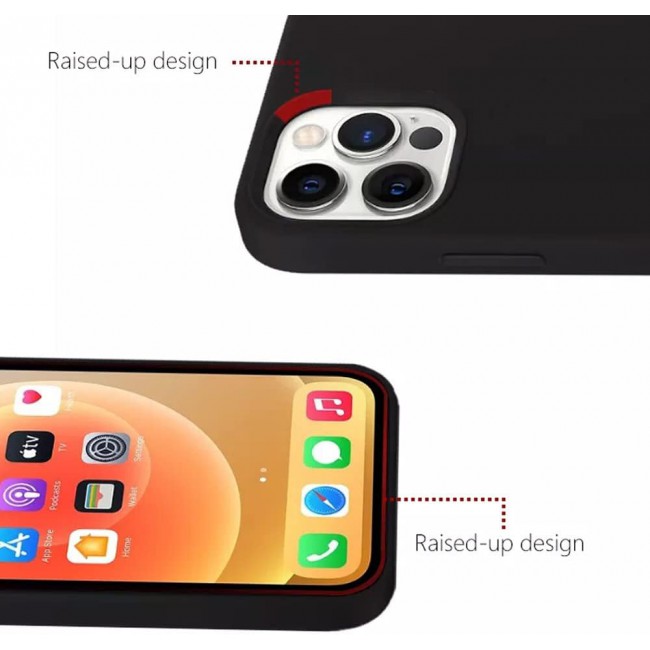 K-Doo iCoat Liquid Silicon Case for iPhone 13 Pro Anti-Shock Mobile Cover Original Gel Back Case (iPhone 13 Pro, Black)