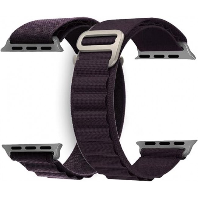 MARGOUN 2 Pack For Apple Watch Band 49mm 45mm 44mm 42mm Nylon Band, Solo Loop Rugged Strap with G‑Hook for iWatch Series Ultra 8 7 6 5 4 3 2 1 SE - B09