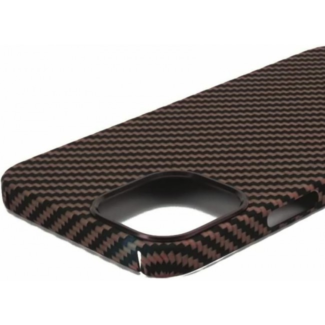 K-Doo for iPhone 13 Pro Max Case 3D Skin Texture Kevlar Fiber Bulletproof Vest Cover Protective Carbon Fiber Pattern Ultra Slim (iPhone 13 pro max, Brown)