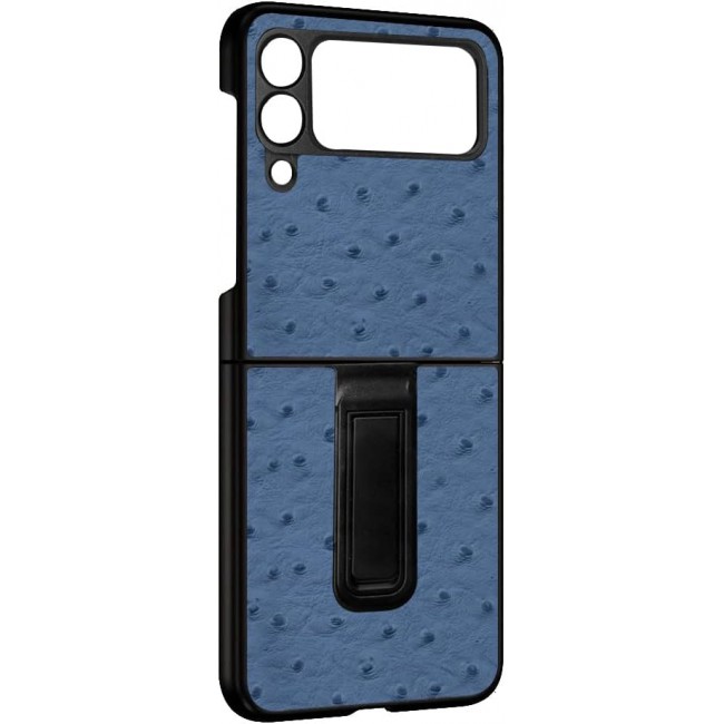 MARGOUN For Samsung Galaxy Z Flip 3 SHD Luxury Leather Case Crocodile Skin Pattern Cover with Foldable Kickstand (dark blue)