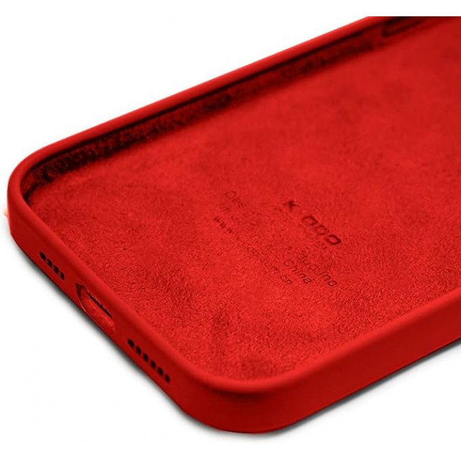 K-Doo iCoat Liquid Silicon Case for iPhone 13 Pro Max Anti-Shock Mobile Cover Original Gel Back Case (iPhone 13 Pro Max, Red)