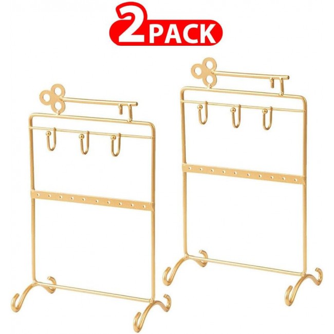 MARGOUN For Jewelry Holder Display Earring Bracelet Holder Jewelery Tower Rack For Women Girl (2 Pack gold)