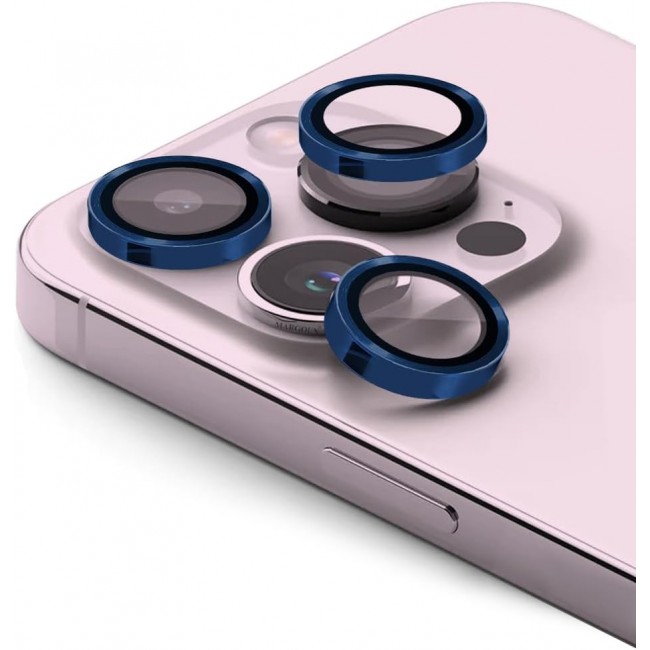 MARGOUN for iPhone 15 Pro Max Camera Lens Shield 9H Hardness Glass Scratch Resistant (iphone 15 pro max, Dark Blue)