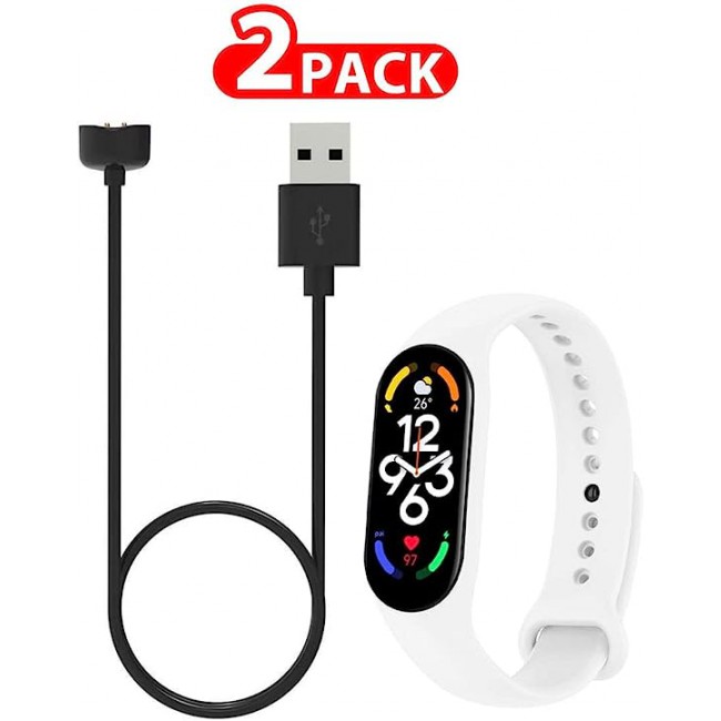 MARGOUN 2 Pack for Xiaomi mi band 7 Strap Silicone Watch Band with Charger Cable Magnetic USB Fast Charger -17