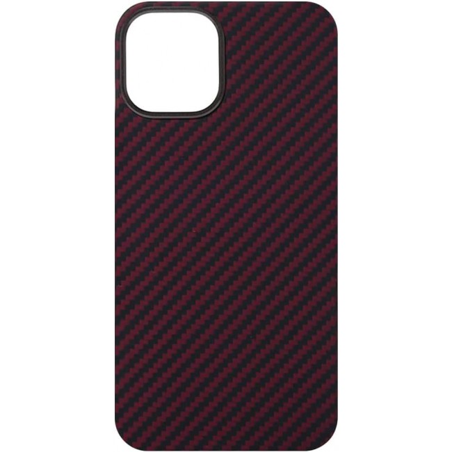 K-Doo for iPhone 12 Pro Max Case 3D Skin Texture Kevlar Fiber Bulletproof Vest Cover Protective Carbon Fiber Pattern Ultra Slim (iPhone 12 pro max, Red)