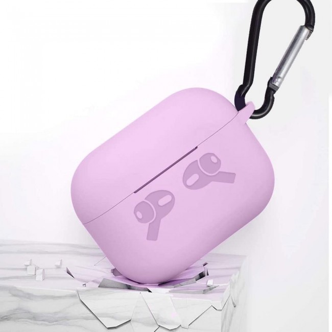 CATANES Case for Airpods pro protective silicone cover with clip (Purple)