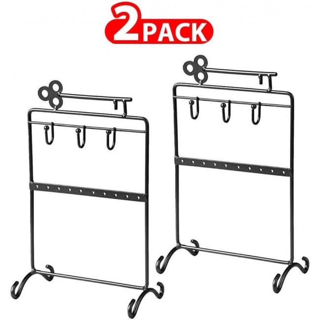 MARGOUN For Jewelry Holder Display Earring Bracelet Holder Jewelery Tower Rack For Women Girl (2 Pack black)