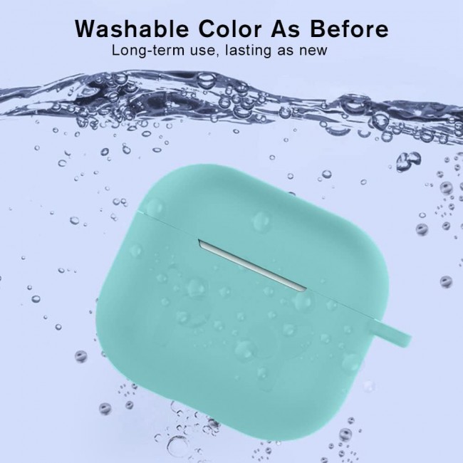 CATANES for Airpods 3 Case Cover Silicone with Clip, Airpods 3 Case 2021 3rd Generation (Light Green Acqua)