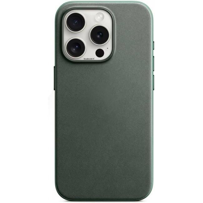 MARGOUN For iPhone 15 Pro Finewoven Case Compatible with MagSafe Shockproof Protective Slim Cover (Evergreen)