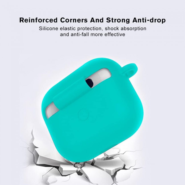 CATANES for Airpods 3 Case Cover Silicone with Clip, Airpods 3 Case 2021 3rd Generation (aqua)
