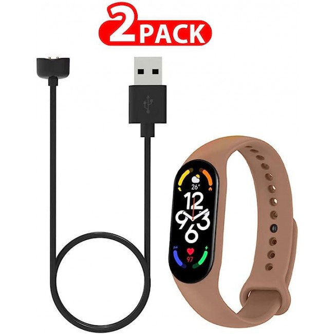 MARGOUN 2 Pack for Xiaomi mi band 7 Strap Silicone Watch Band with Charger Cable Magnetic USB Fast Charger -11