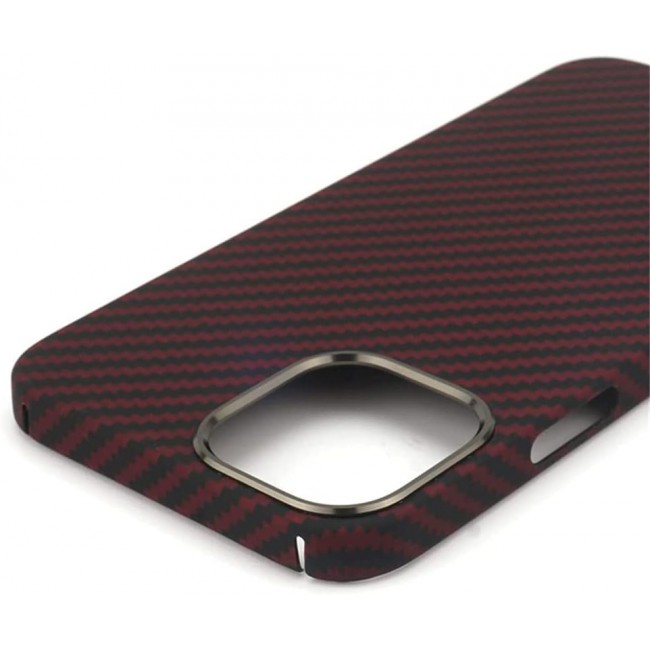 K-Doo for iPhone 12 Pro Max Case 3D Skin Texture Kevlar Fiber Bulletproof Vest Cover Protective Carbon Fiber Pattern Ultra Slim (iPhone 12 pro max, Red)