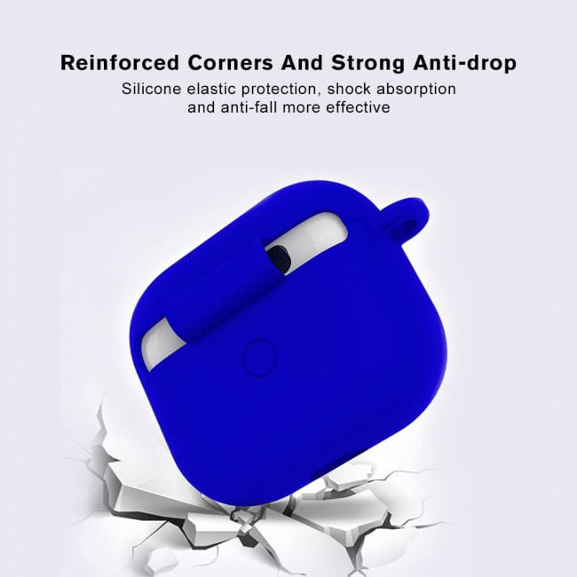 CATANES for Airpods 3 Case Cover Silicone with Clip, Airpods 3 Case 2021 3rd Generation (Blue)