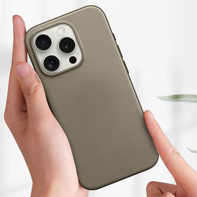 MARGOUN For iPhone 15 Pro Finewoven Case Compatible with MagSafe Shockproof Protective Slim Cover (Taupe)