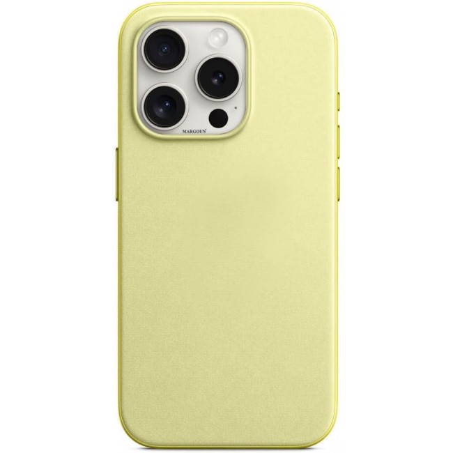 MARGOUN For iPhone 15 Pro Finewoven Case Compatible with MagSafe Shockproof Protective Slim Cover (Butter Yellow)