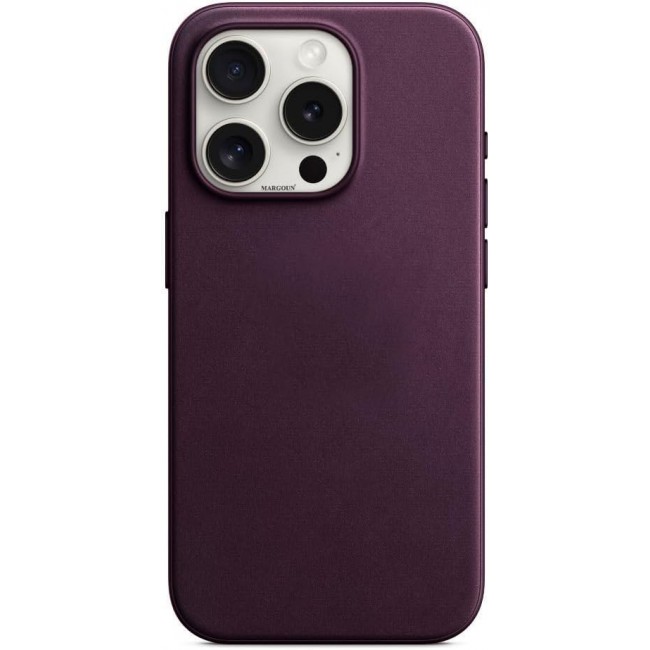 MARGOUN For iPhone 15 Pro Finewoven Case Compatible with MagSafe Shockproof Protective Slim Cover (Mulberry)