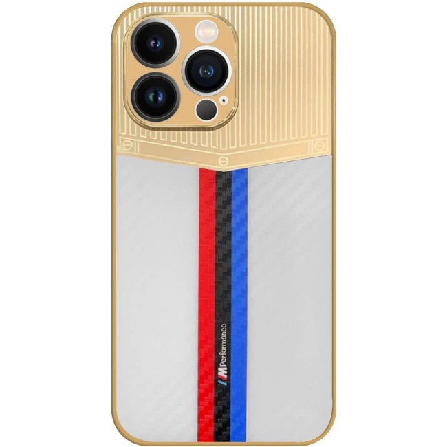Joway For iPhone 13 Luxury Gold Plated Case Hybrid Electroplated Frame Back Cover with Carbon Fiber Texture (IPhone 13 White/Blue/Red)