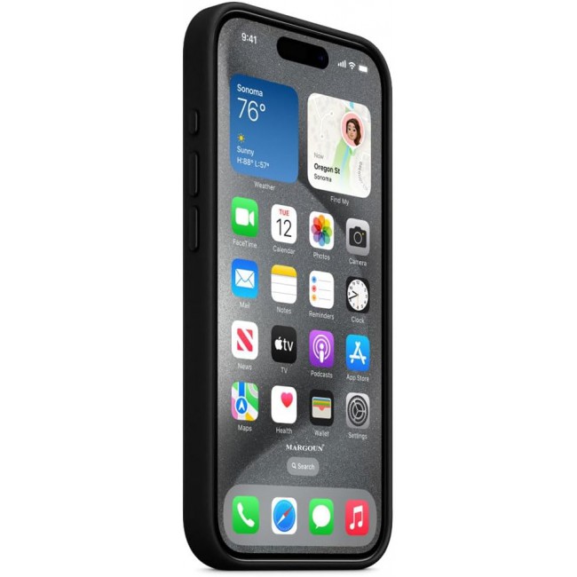 MARGOUN For iPhone 15 Pro Finewoven Case Compatible with MagSafe Shockproof Protective Slim Cover (Black)