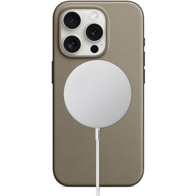 MARGOUN For iPhone 15 Pro Finewoven Case Compatible with MagSafe Shockproof Protective Slim Cover (Taupe)