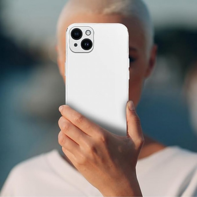 MARGOUN for iPhone 14 Plus Case Cover Electroplated Hard Glossy Case with Camera Protection (iPhone 14 Plus, White)