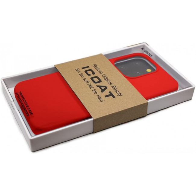 K-Doo iCoat Liquid Silicon Case for iPhone 13 Pro Anti-Shock Mobile Cover Original Gel Back Case (iPhone 13 Pro, Red)