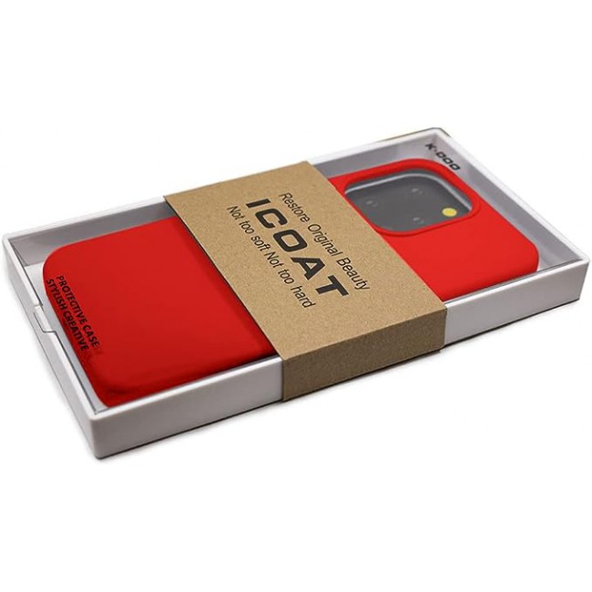 K-Doo iCoat Liquid Silicon Case for iPhone 13 Pro Max Anti-Shock Mobile Cover Original Gel Back Case (iPhone 13 Pro Max, Red)