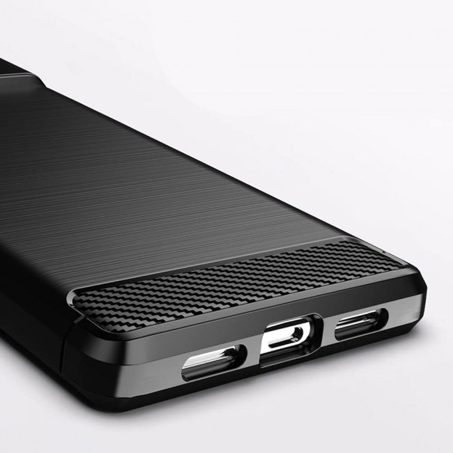 MARGOUN For Case Brushed Texture Carbon Fiber TPU Cover Anti-Fingerprints (Pixel 6 Pro, Black)